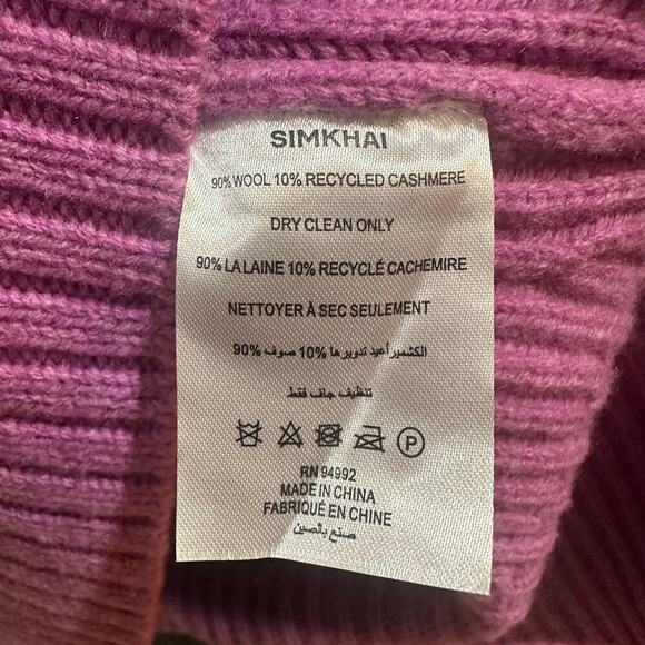 NWT $395 Simkhai Adrienne Wool/Cashmere Turtleneck Sweater, Sz S (2-4) (MM-1145) - Picture 7 of 9